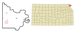Location within Doniphan County and Kansas