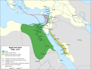 Egypt and Syria 1768 to 1774 map en