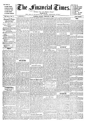 Financial Times 1888 front page