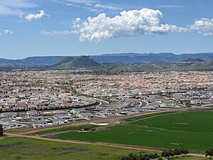 French Valley Field and Homes, Murrieta Hogbacks and Santa Rosa Plateau can be seen in the background