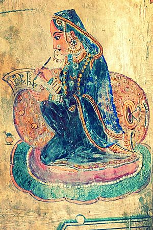 Fresco artwork from Pothi-Mala, Guru Harsahai, Punjab 113