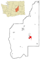 Grant County Washington Incorporated and Unincorporated areas Moses Lake Highlighted