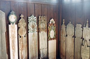 Grave markers in Heidal Church, Norway