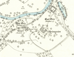 Herdmanston House - 1894 OS map depicition