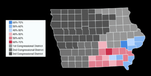 Iowa's2ndcongressionaldistrict2016electionresultsbycounty