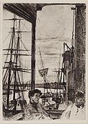 James Abbott McNeill Whistler, Rotherhithe, etching, 1860, Dallas Museum of Art