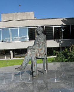 Juozas Miltinis sculpture in Panevezys