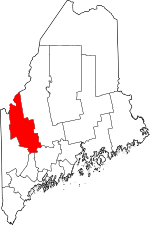 Map of Maine highlighting Franklin County