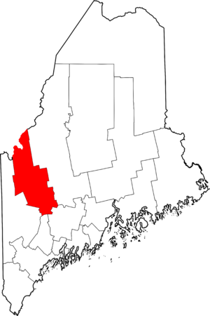 Map of Maine highlighting Franklin County