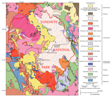 Map of Yosemite National Park