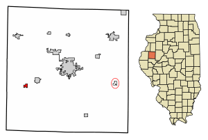 Location of Tennessee in McDonough County, Illinois.