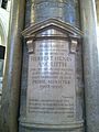 Memorial to Asquith in Westminster Abbey