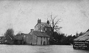 Monmouth Floods Wonastow Road 1929