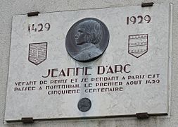 Montmirail Mairie - Plaque Jeanne d'Arc