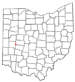 Location of Christiansburg, Ohio