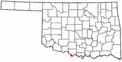 Location of Terral, Oklahoma