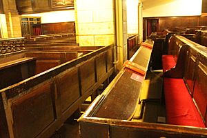 Original pews in the Kirk of St Nicholas in Aberdeen