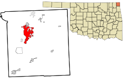 Location within Ottawa County and Oklahoma