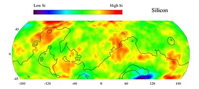 PIA04256 Map of Martian Silicon at Mid-Latitudes