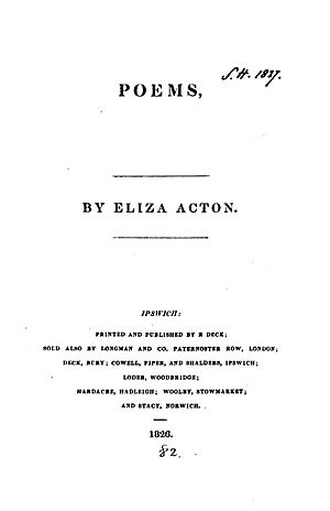 Poems, Eliza Acton, title page