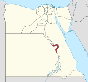 Qena Governorate on the map of Egypt