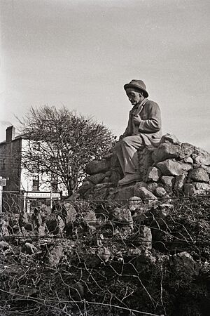 Statue of Pádraic Ó Conaire in Eyre Square Galway
