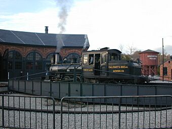 Steam Train enters roundhouse at Greenfield Village - photo 20.jpg
