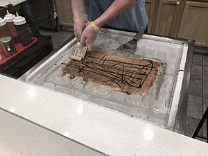 Stir-fried ice cream being prepared, East Cobb, GA Mar 2018