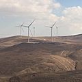 Five windmills in the desert