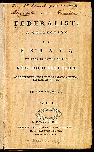 The Federalist (1st ed, 1788, vol I, title page)