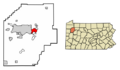 Venango County Pennsylvania Incorporated and Unincorporated areas Oil City Highlighted