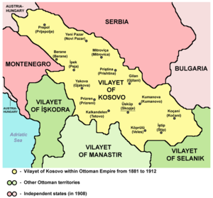 Vilayet of Kosovo (1881–1913) map