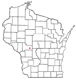 Location of Knapp in Jackson County, Wisconsin.
