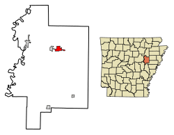 Location of McCrory in Woodruff County, Arkansas.