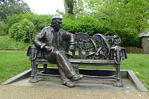 'A Conversation With Spike' by John Somerville, Stephens House and Gardens, Finchley (cropped)