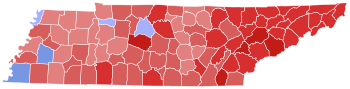 2010 Tennessee gubernatorial election results map by county