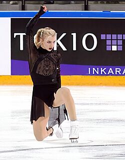Amber Glenn during the short program at the 2024 Grand Prix de France