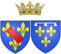 Arms of Bathilde d'Orléans (known as the Duchess of Bourbon) as Princess of Condé