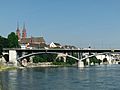 Basel, Wettsteinbrücke met kathedraal op de achtergrond foto10 2013-07-21 09.08
