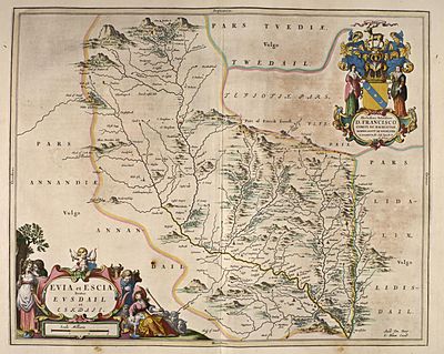 Blaeu - Atlas of Scotland 1654 - EVIA ET ESCIA - Eskdale