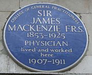 Blue plaque - Sir James Mackenzie