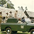 COLLECTIE TROPENMUSEUM President Jomo Kenyatta staande in een landrover tijdens de opening van de Eldoret Agricultural Show TMnr 20038660