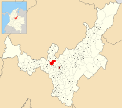 Location of the town of Villa de Leyva and the Leyva municipality in Boyacá Department