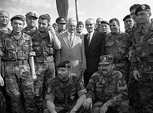 Croatian President Tudjman at the Knin Fortress during the Operation Storm, 6 August 1995