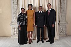 Denis Sassou-Nguesso with Obamas