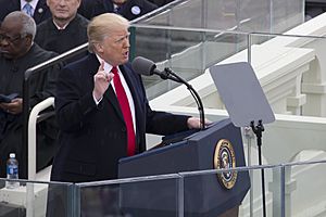 Donald Trump delivering inauguration speech 2017-01-20