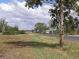 Entering Warra from the west on the Warrego Highway, 2007