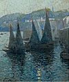 Eugène Chigot Voiliers au Port c1911