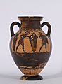 Exekias - Black-figure Belly Amphora with the Reclamation of Helen and Herakles and Kerberos - Walters 4816 - Side B