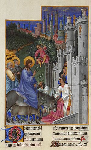 Folio 173v - The Entry into Jerusalem
